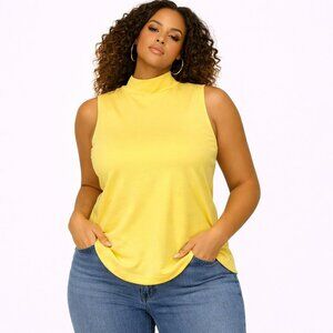 Boundary Waters Yellow Sleeveless Tee Tank Top Shirt Size XL